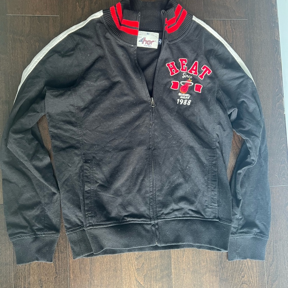 Black Miami Heat Zip-Up Jacket